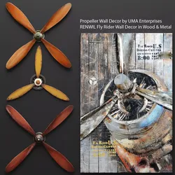 Set propeller 3D two wooden propellers 3D model