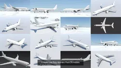 5 Static aircraft Low Poly Airliner Pack Scenery