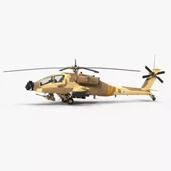 AH64A Apache Helicopter Desert Low-poly 3D model