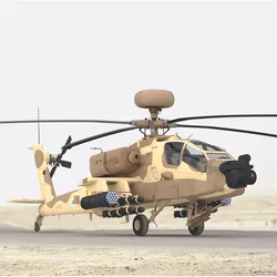 AH64E Apache Longbow Helicopter Desert Low-poly 3D model