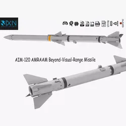 AIM-120 AMRAAM Beyond-Visual-Range Missile 3D model