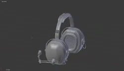 Aircraft Radio Headset Low-poly 3D model