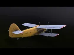 An-2 3D PBR 3D model old russian biplane flying in sky Low-poly 3D model