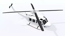 Bell B412 Static Helicopter Low Poly blank Low-poly 3D model