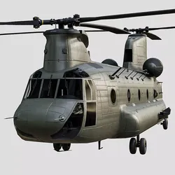 Chinook helicopter - helicopter Low-poly 3D model