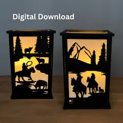Cowboy Cowgirl  Lamp Decoration Tea Light Candle Holder Home Decor Lamp