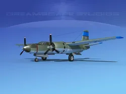 Douglas B-26C Invader V02 USAF Korea 3D model