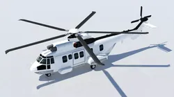 EC225 - H225 Super Puma Helicopter Static Low Poly Low-poly 3D model