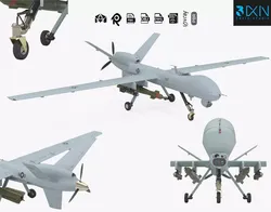General Atomics UAV MQ-9 Reaper Military Aircraft Drone 3D model