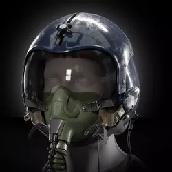 High Quality HGU-33 Fighter Pilot Helmet with MBU-12 Oxygen Mask 3D model