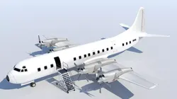 Lockheed L188 Electra decomissioned Low-poly 3D model