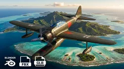 Nakajima A6M2-N Rufe - WWII Floatplane Free low-poly 3D model