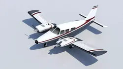 Piper PA-34 Seneca Low Poly Static  Low-poly 3D model