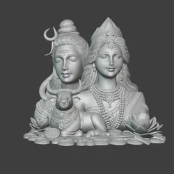 Shiva Parvati with Nandi