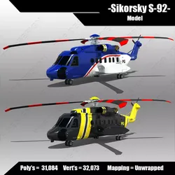 Sikorsky S-92 Low-poly 3D model
