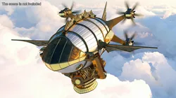 Steampunk Airship Fantasy Craft 3D model