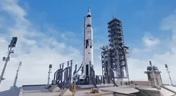 US Rocket Launch  Modular Environment Low-poly 3D model