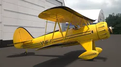 Vintage Biplane with Pilot 3D model