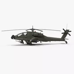 AH64A Apache Helicopter Green Low-poly 3D model