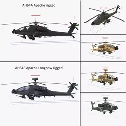 AH64E Apache Longbow AH64A Apache Helicopters Rigged Collection 3D Model Pack