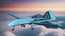 Armed Combat Drone Blue Rigged 3D model