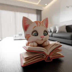 cat book decoration