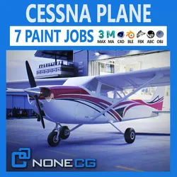 Cessna Plane Low-poly 3D model