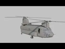 CH-47A Transport Helicopter with Cockpit Game Model Low-poly 3D model
