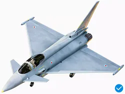 Eurofighter Typhoon With The Cockpit Military Jet Plane Low-poly 3D model