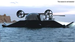 Flying Ship Concept Black Color 3D model