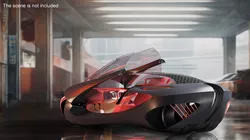 Futuristic Flying Car Rigged for Cinema 4D 3D model