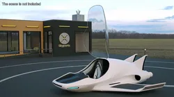 Futuristic Flying Car Rigged for Cinema 4D 3D model