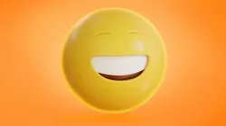 Grinning face with smiling Eyes Animated Emoji Low-poly 3D model