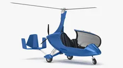 Gyroplane Blue Rigged 3D model