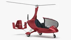 Gyroplane Calidus 912 Red Rigged 3D model