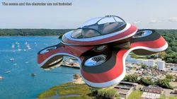 Hover Car Concept by Lazzarini Red Rigged 3D model