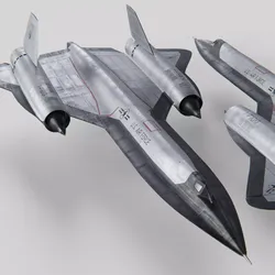 Lockheed Sr 71 Blackbird BnW 3D model