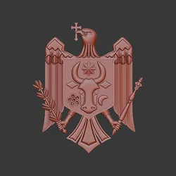 Moldova emblem (coat of arms) 3d relief .stl file