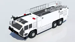 Oshkhosh ARFF T3000 Firetruck 6x6 Low Poly Emergency Blank Low-poly 3D model