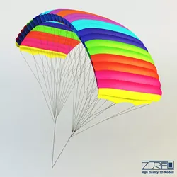 Paraglider v 1 Colorful Parachute 3D model