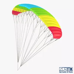 Paraglider v 2 Colorful Parachute 3D model