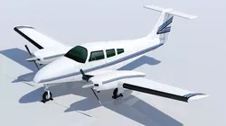 Piper PA-44 Seminole Low Poli Static Aircraft Low-poly 3D model