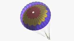 Round Color Parachute 3D model