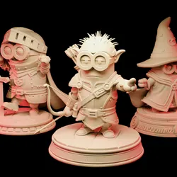 RPG Minions – Knight, Archer & Wizard STL | Fantasy D&D Style 3D Models