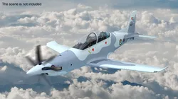 Training Aircraft Pilatus PC-21 Grey Rigged for Cinema 4D 3D model