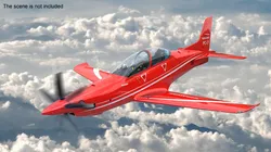 Training Aircraft Pilatus PC-21 Red Rigged 3D model