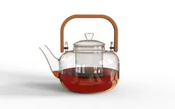 Bamboo and glass tea kettle
