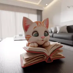 cat book decoration  3D print model