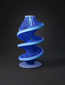continuous tapering Archimedean helical ribbon to create a natural chi