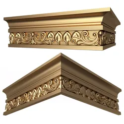 Cornice Decoration Molding 012 270 Degree Low-poly 3D model